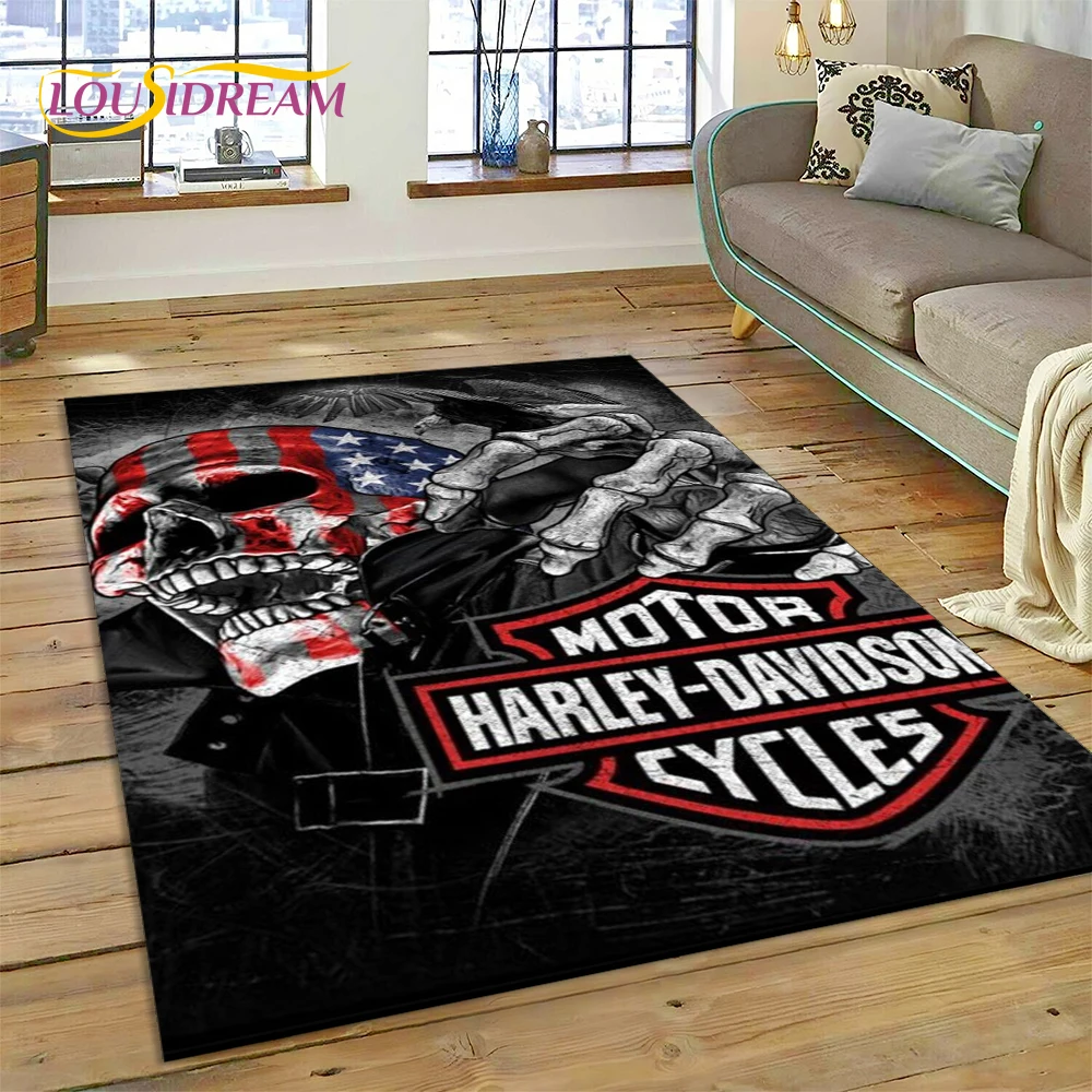 Home Textiles Sale - Dywanik z logo motocykla Harley-Davidson w