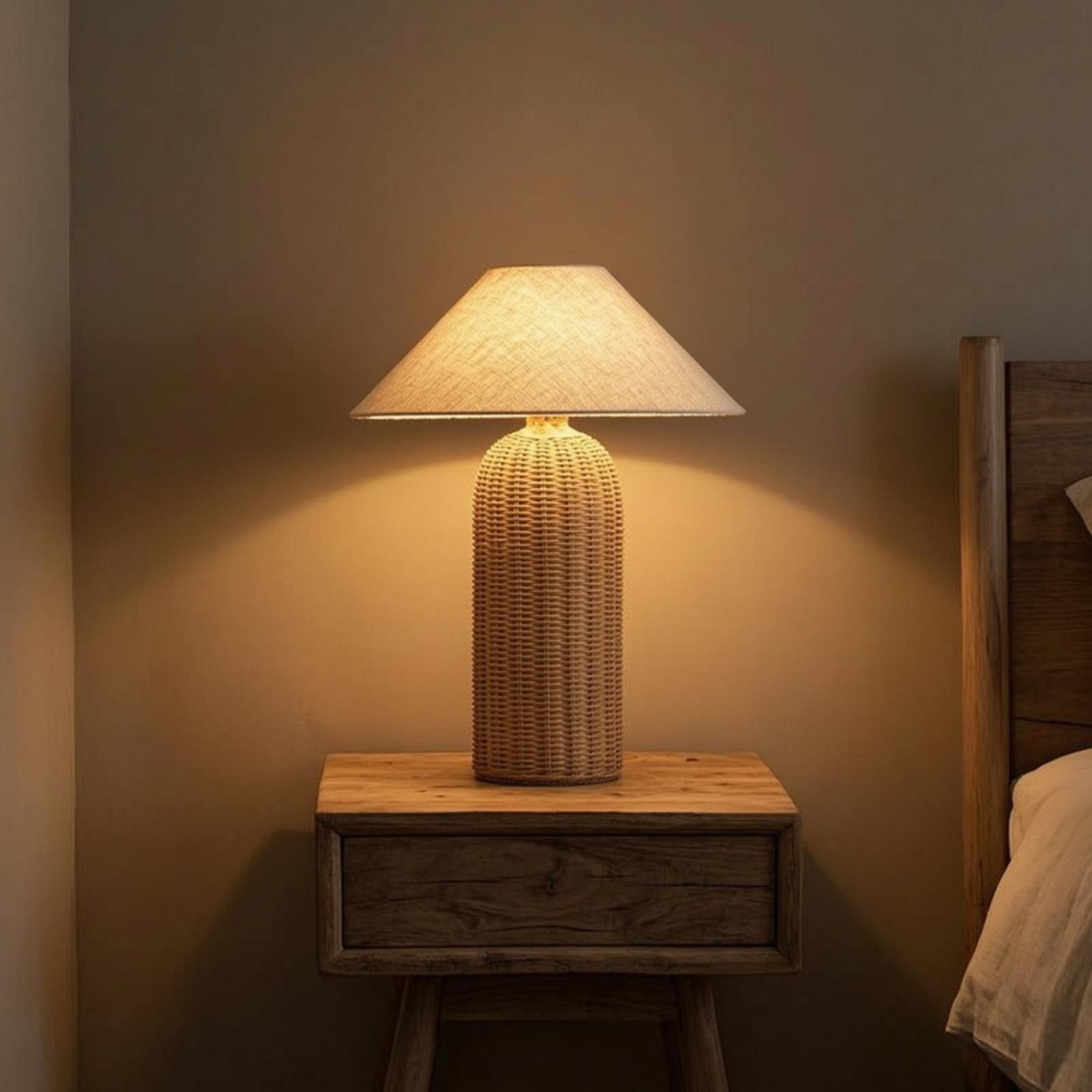 Lampka nocna z rattanową podst – Home Textile recenzja i cena
