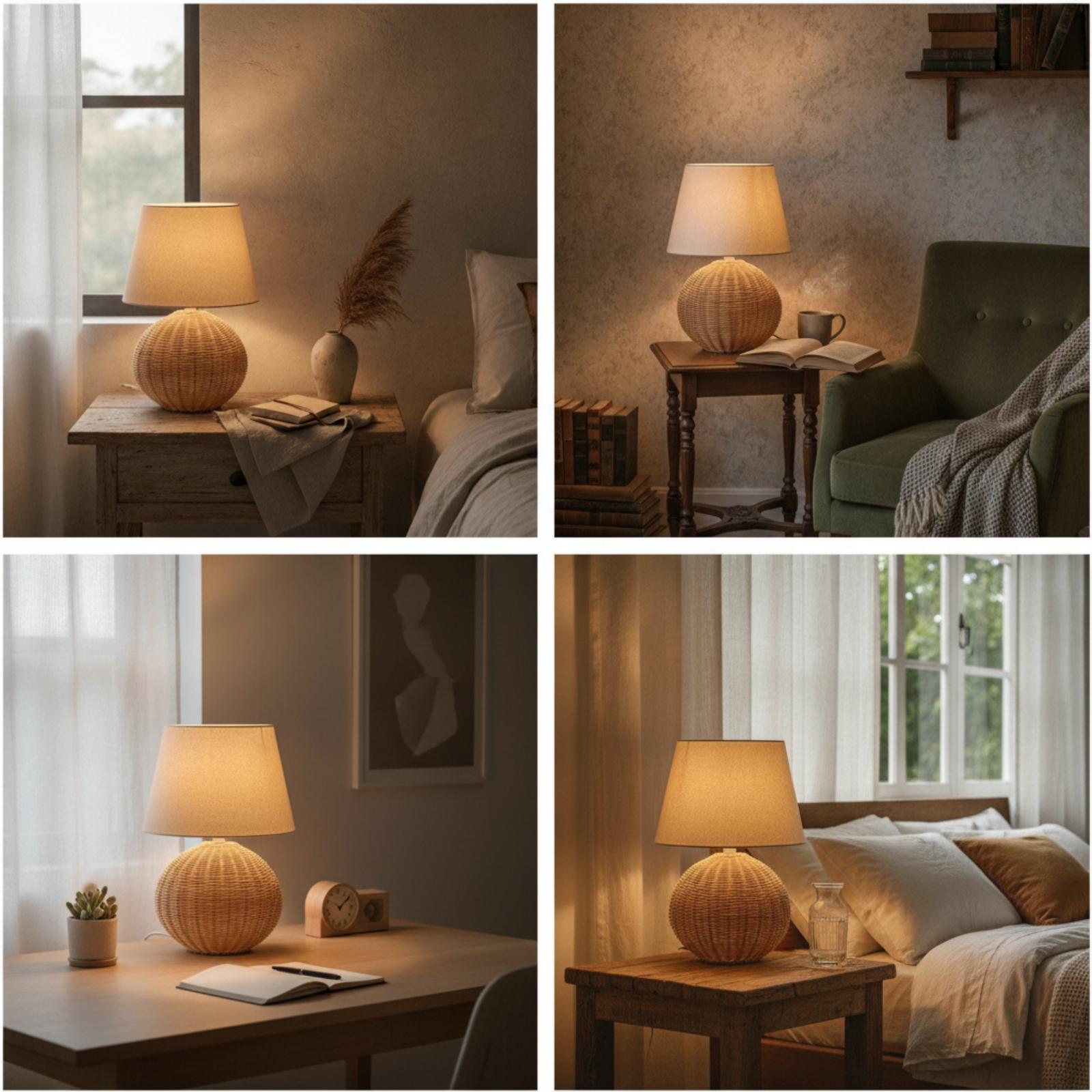 Lampka nocna z rattanową podst – Home Textile recenzja i cena