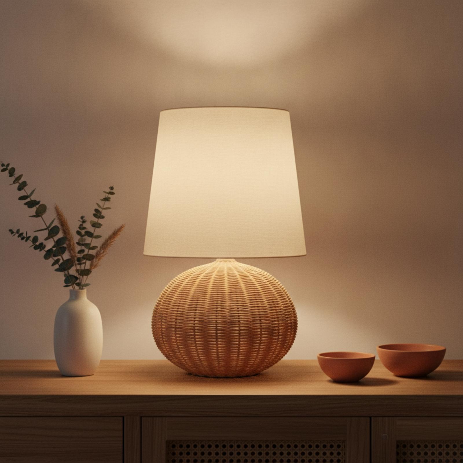 Lampka nocna z rattanową podst – Home Textile recenzja i cena
